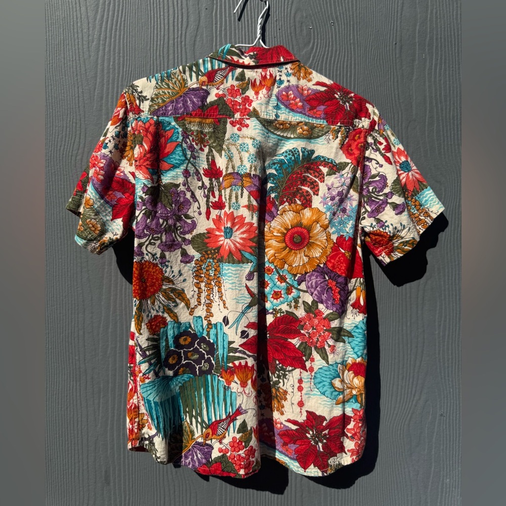 Raga Man Men’s Floral Batik Tropical Short Sleeve Button Up Size SM - Picture 2 of 9